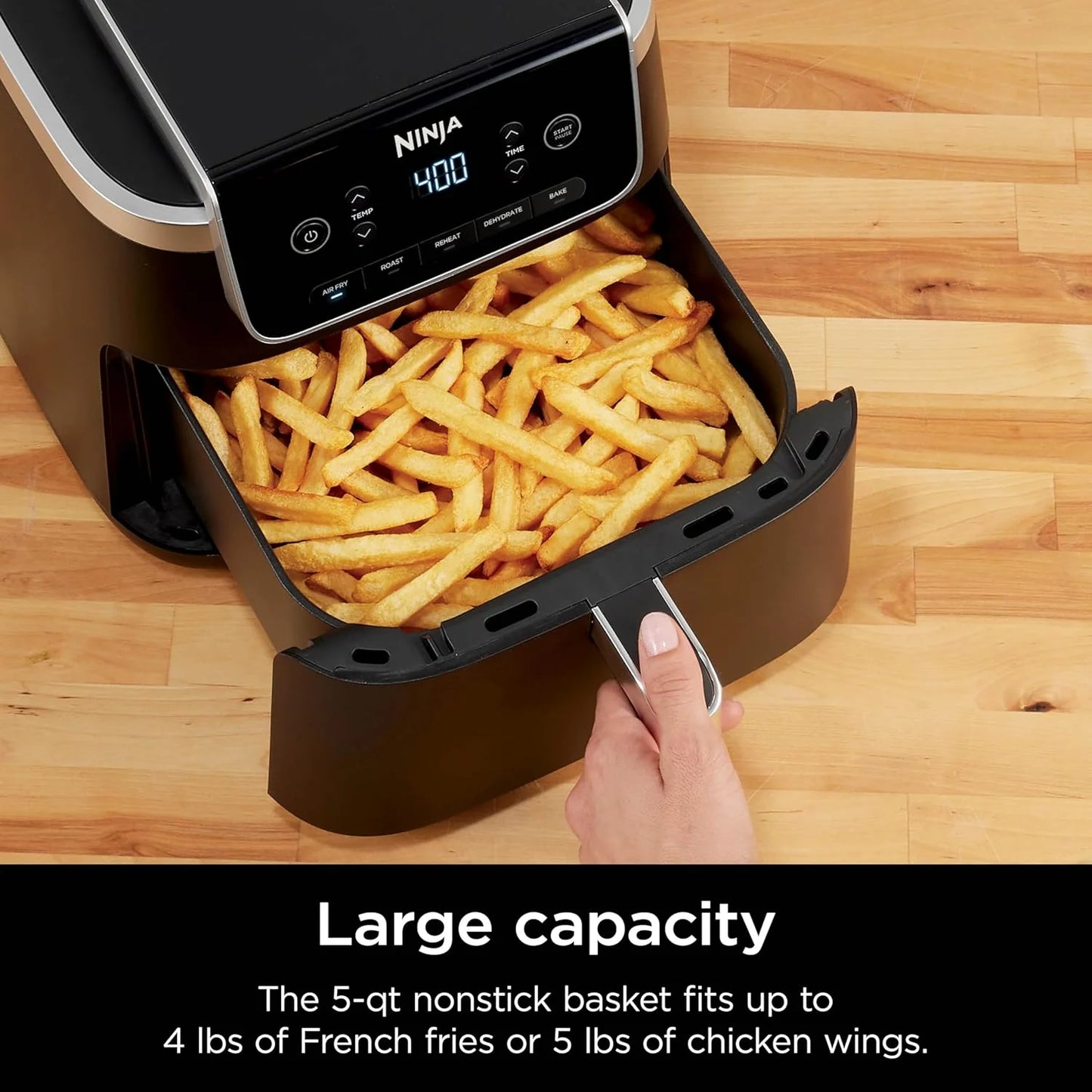 Ninja Air Fryer Pro XL 6-in-1 with 6.5 QT Capacity, Max Crisp, Air Fry, Air Roast, Bake, Reheat, Dehydrate, Max Crisp Technology with 450F, Nonstick Basket & Crisper Plate