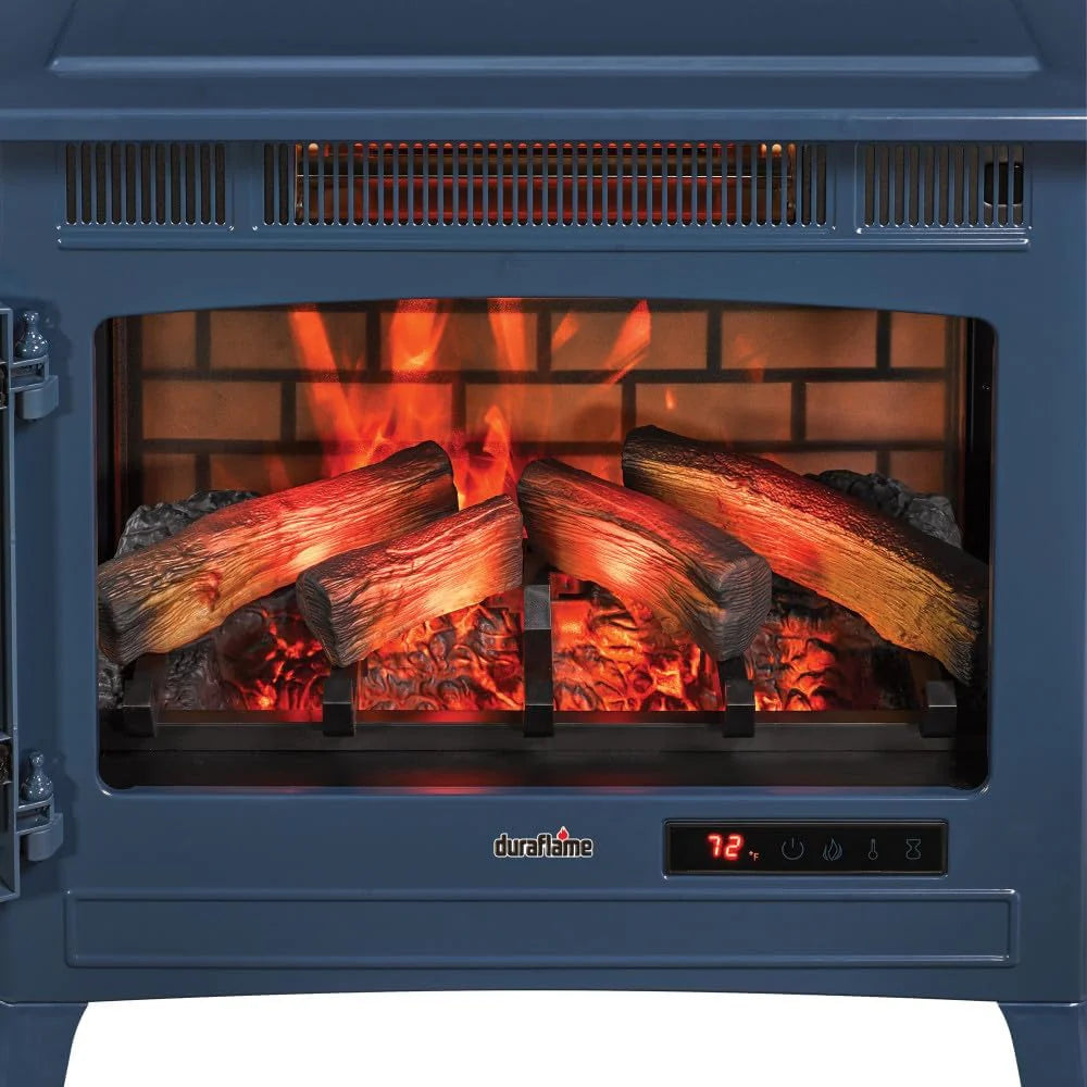 Freestanding Electric Fireplace Stove Heater with 3D Flame Effect for 1,000 Sq. Ft