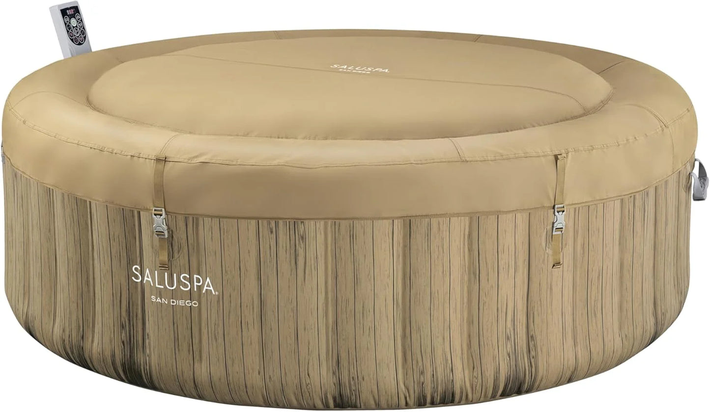 Bestway SaluSpa Miami EnergySense AirJet Inflatable Hot Tub Spa (71" x 26") | Portable Hot Tub with 2 Covers (1 Energy-Efficient Thermal Cover and 1 Standard Cover) | Fits Up to 2-4 Persons | Black