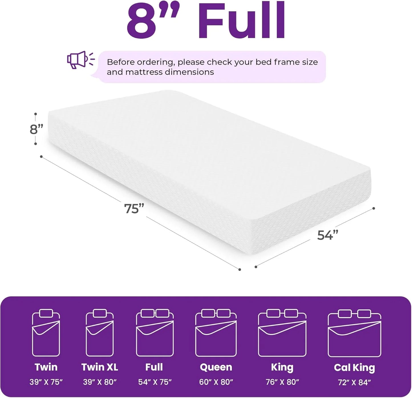 GAESTE 8-inch Fully Cooling Gel Memory Foam Mattress Mattress-in-a-Box