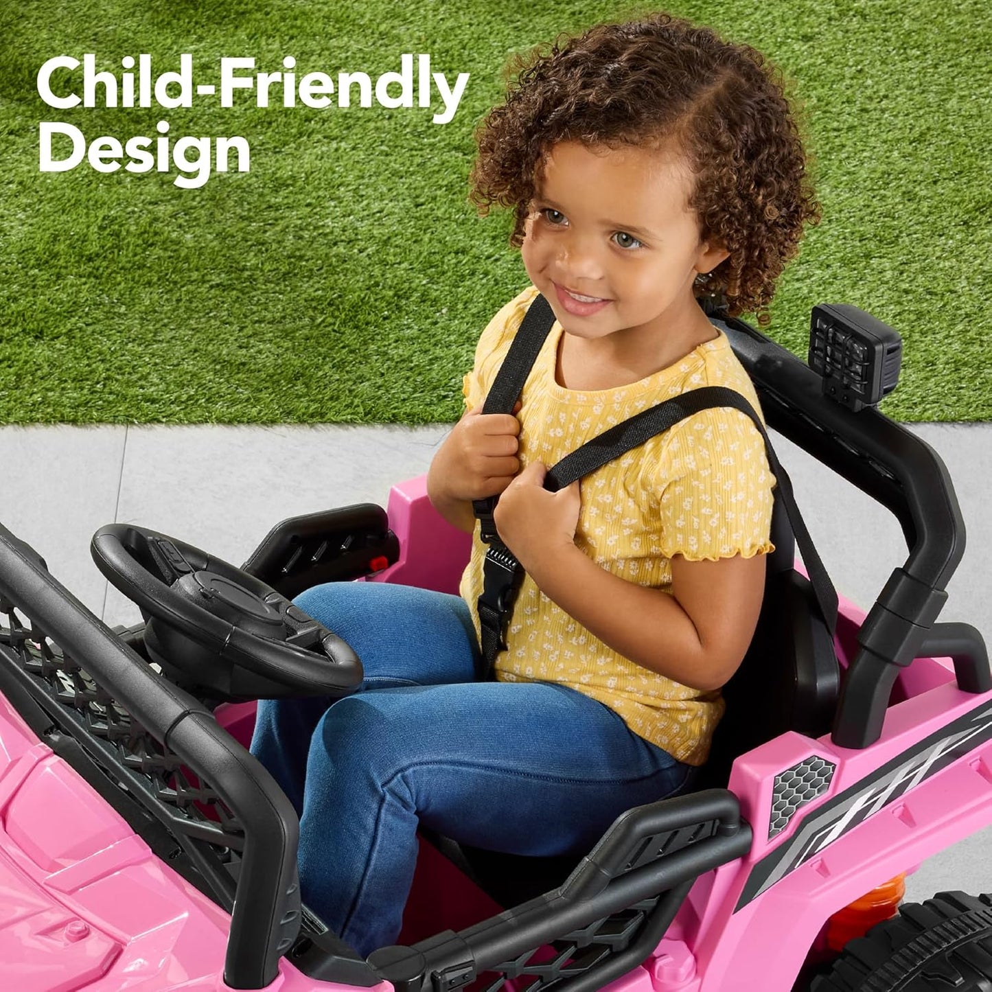 Children's black UTV electric children's car