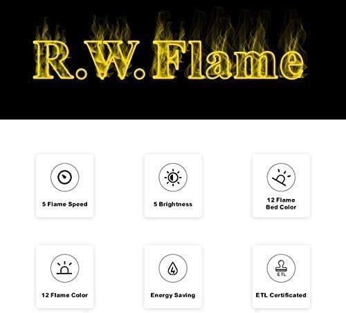 R.W.FLAME 60" Recessed and Wall Mounted Electric Fireplace, Low Noise, Fit for 2 x 6 Stud, Remote Control with Timer, Touch Screen, Adjustable Flame Color and Speed, 750-1500W