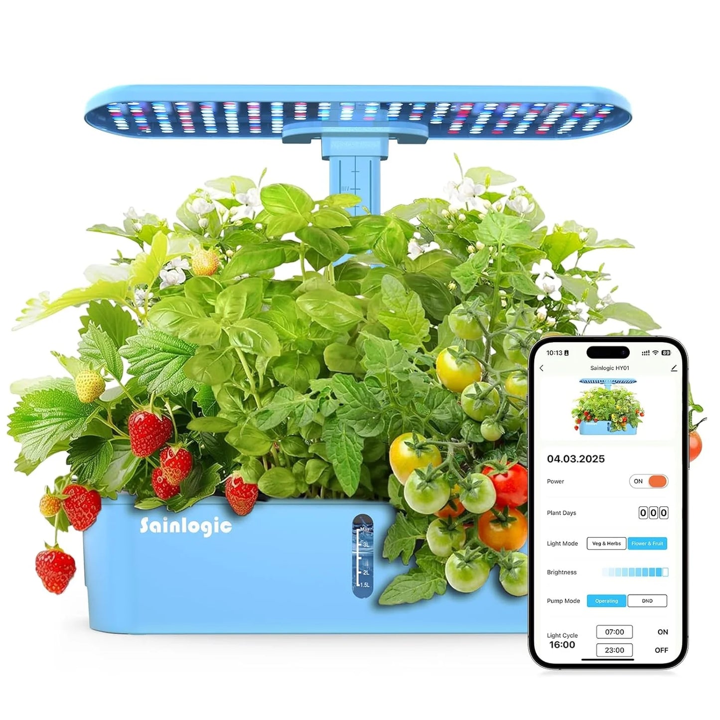 Hydroponic Planting System Kit, 12 Watering Planters, Smart Indoor Garden with APP and WiFi Connection