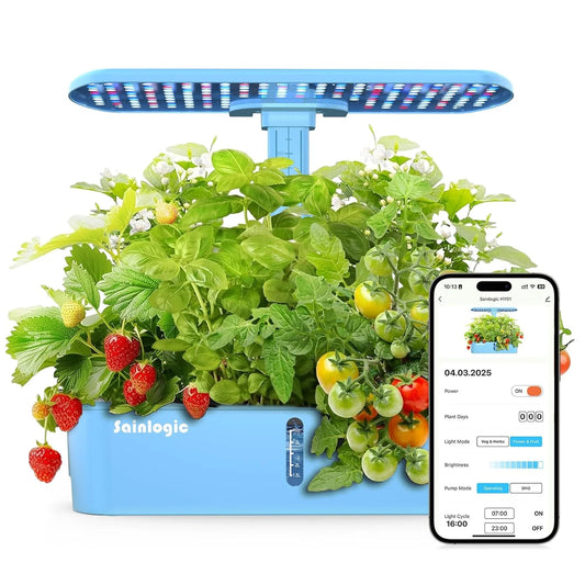 Hydroponic Planting System Kit, 12 Watering Planters, Smart Indoor Garden with APP and WiFi Connection