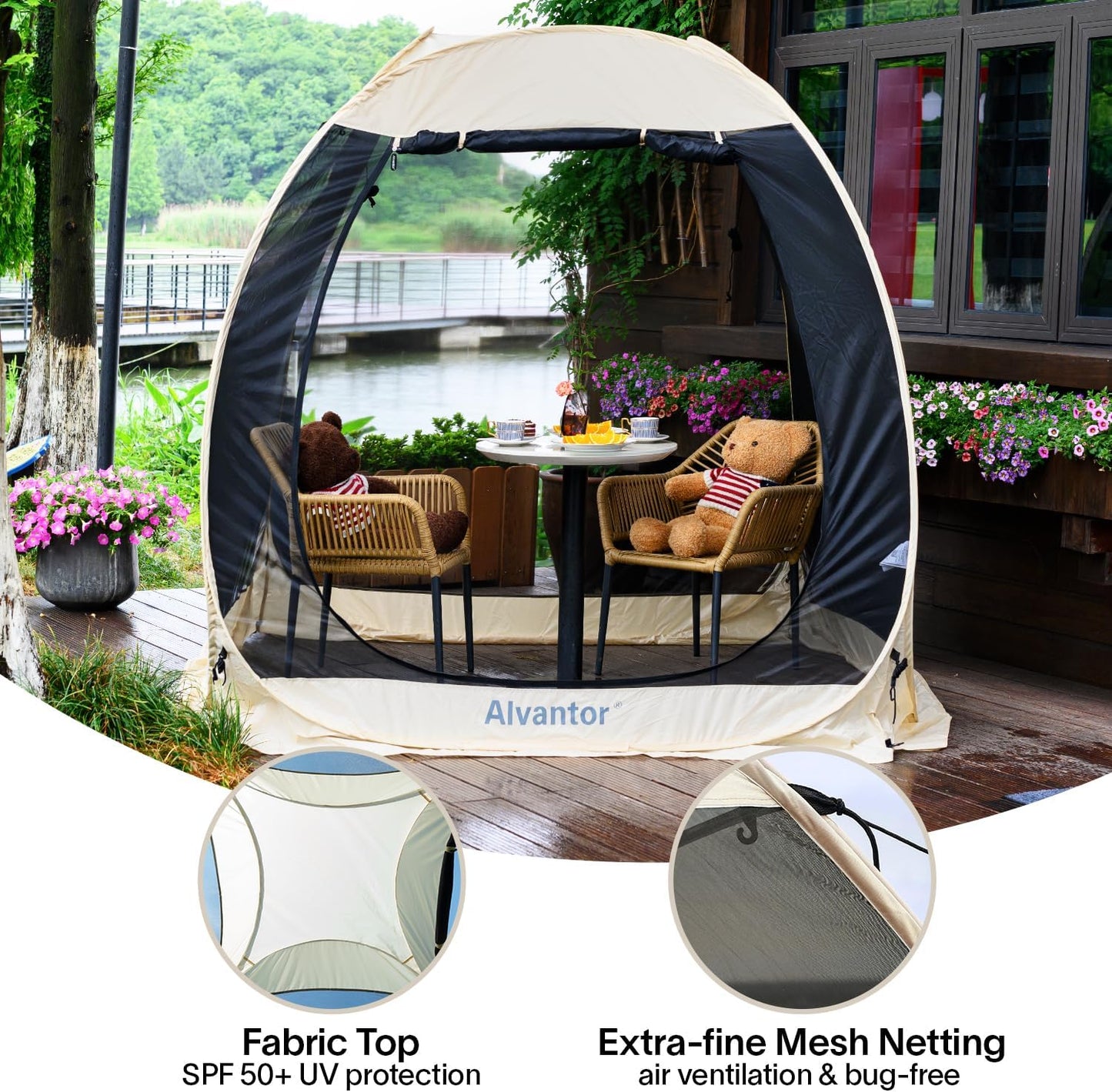 Screen gazebo, sleeps 6-10-15 people Igloo-style canopy tent with mosquito net on the sides Perfect for garden, patio, backyard