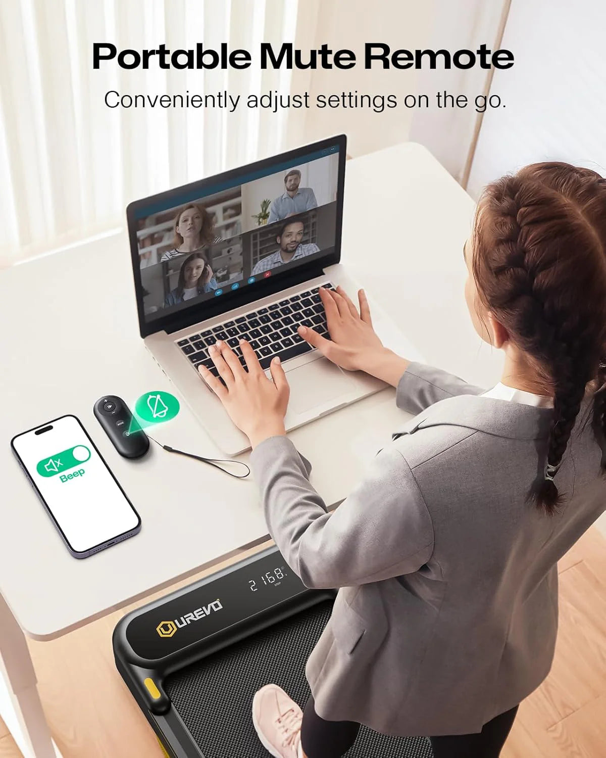 Urevo Strol 2E Smart 2-in-2 Folding Treadmill Dual LED Display