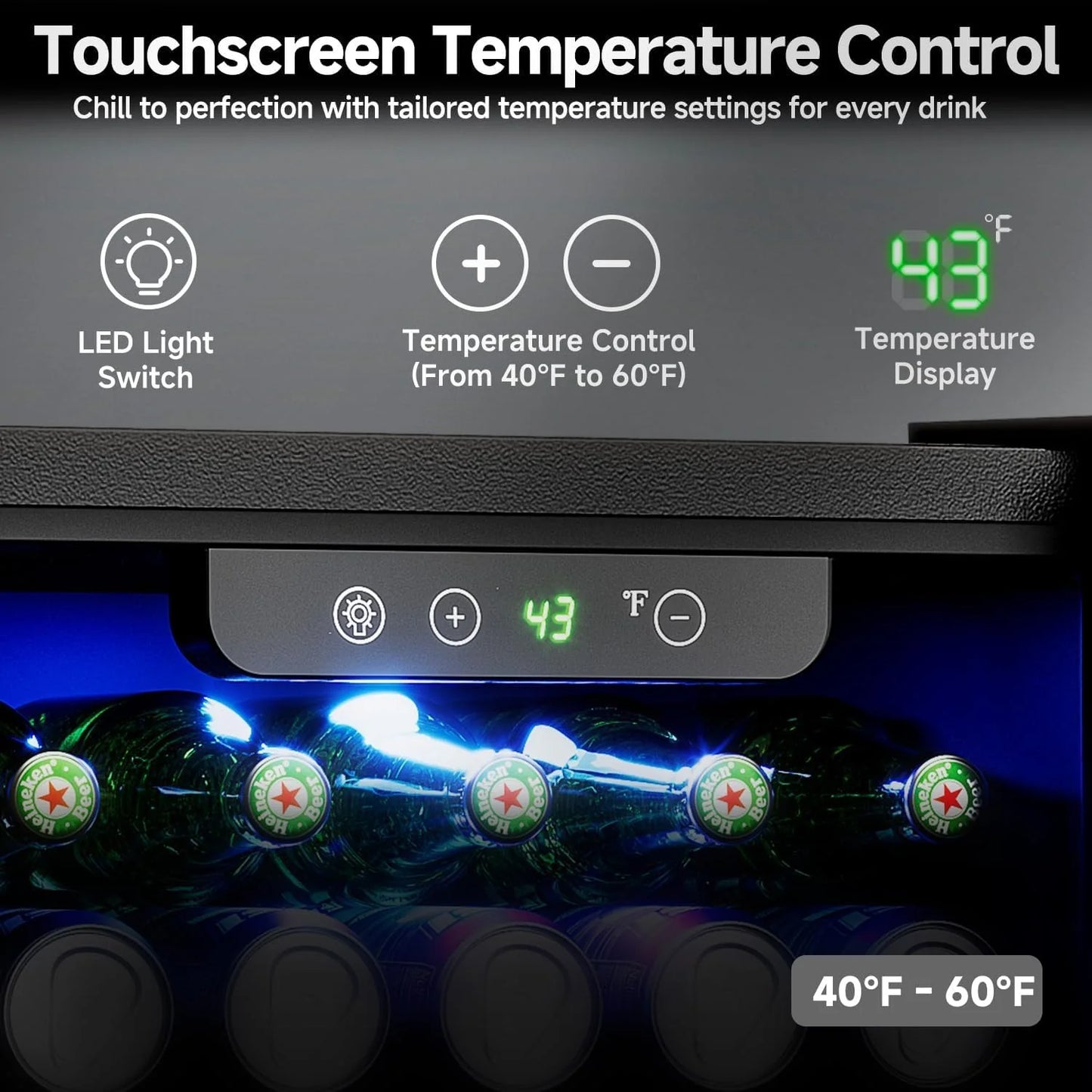 Beverage Refrigerator Cooler - 126 Can Mini Fridge Glass Door for Drinks Soda Beer Wine - Small Refrigerator for Office Bedroom Home Bar, 4 Adjustable Shelves, 3.2 Cu.Ft, Silver