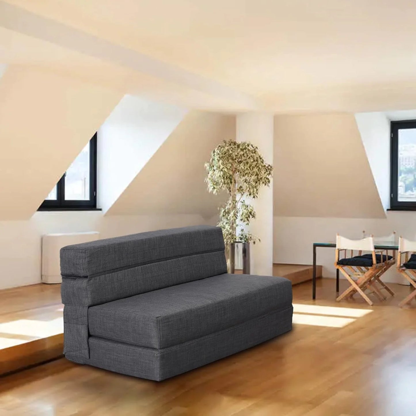 60 inch pull out sofa bed, memory foam sofa with 2 pillows, futon bed, guest bed and pull out sofa,