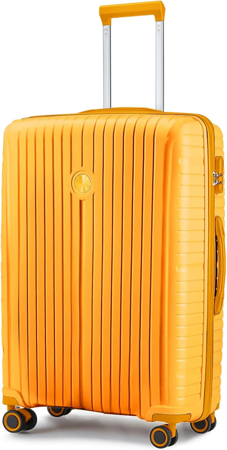 5-piece PP hardshell lightweight travel carry-on luggage set with dual spinner wheels and TSA lock