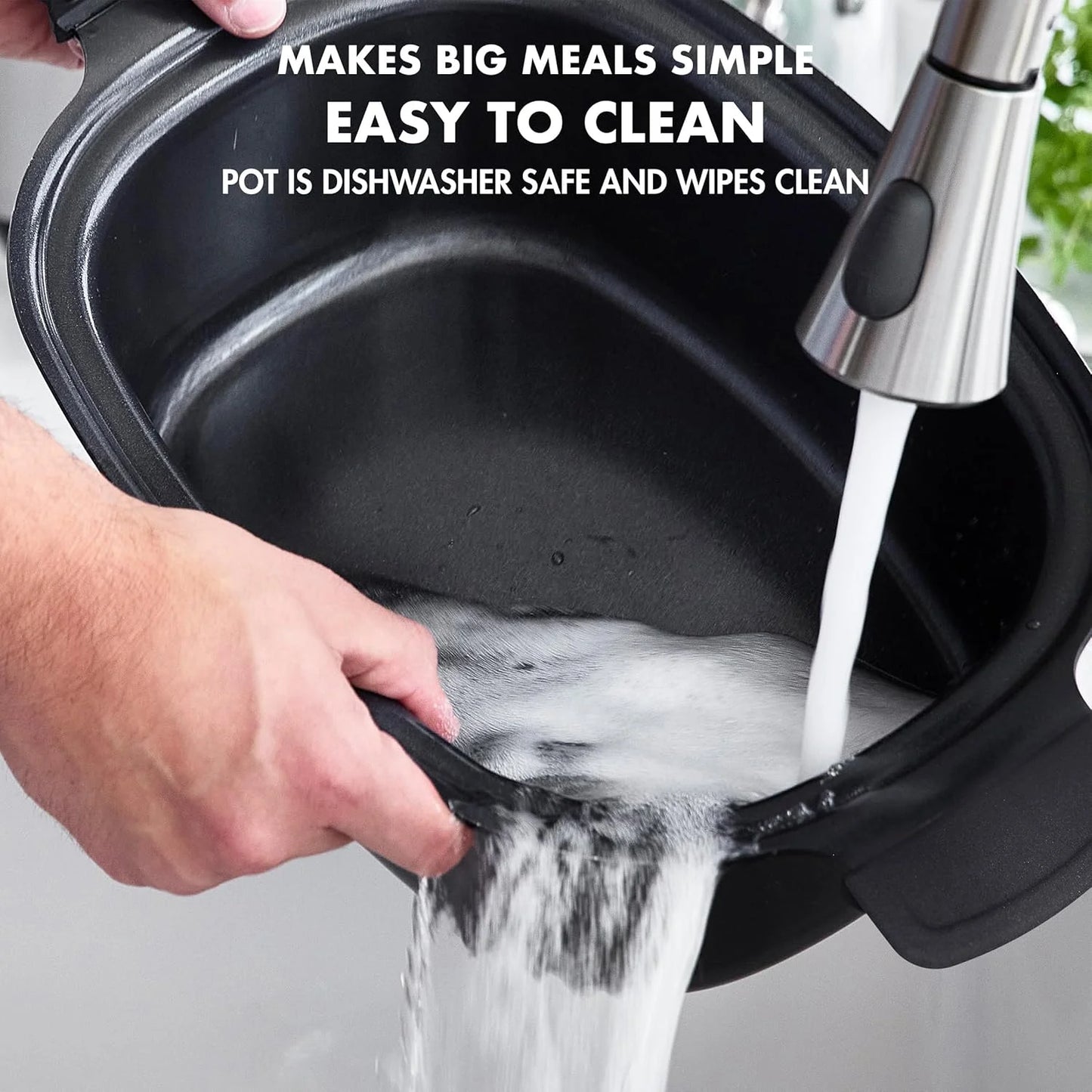 8-in-1 Programmable 6QT Electric Slow Cooker with Dishwasher-Safe Lid and Removable Base