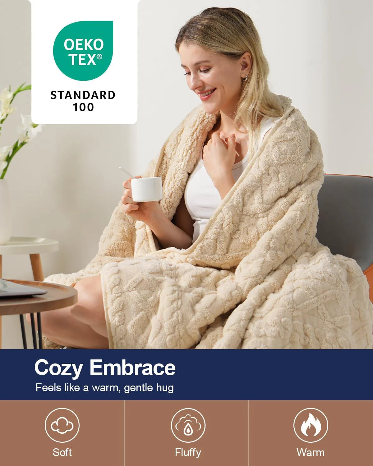 Sherpa Fleece Weighted Blanket 15 lbs 60"x 80"