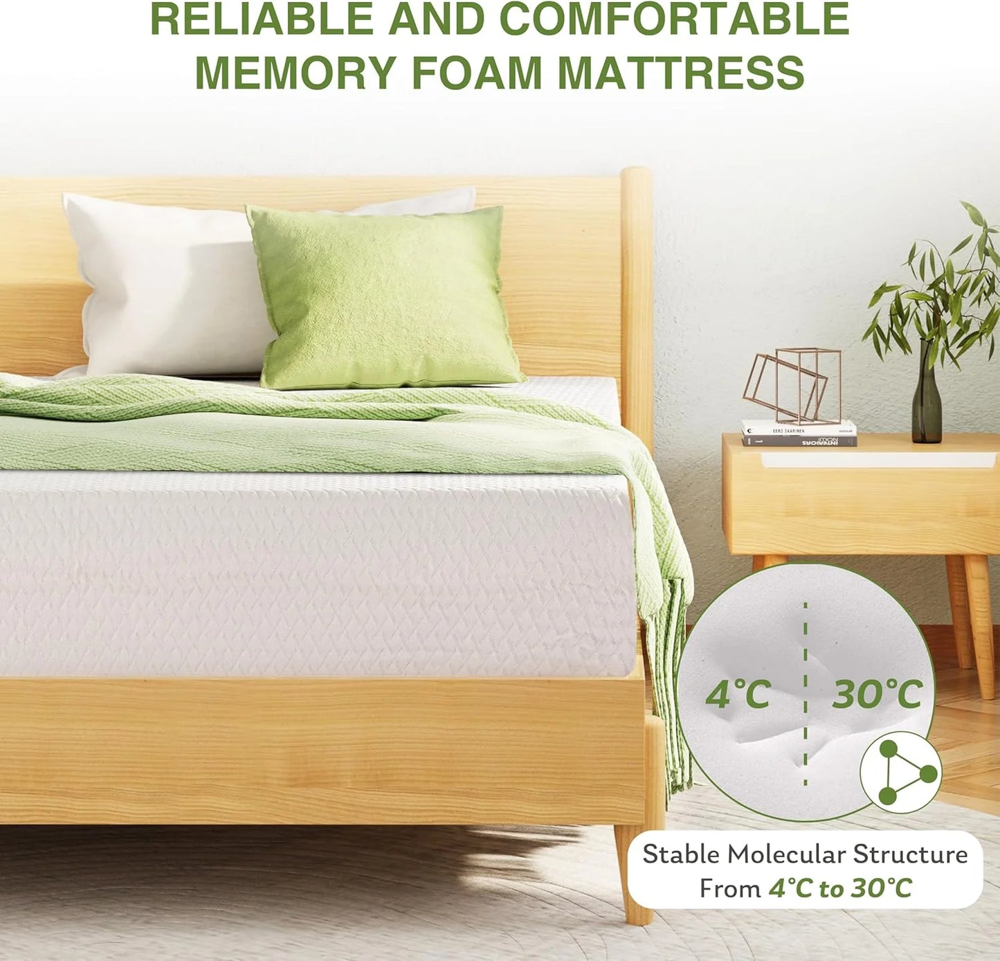8-inch double mattress with memory foam for medium firm support