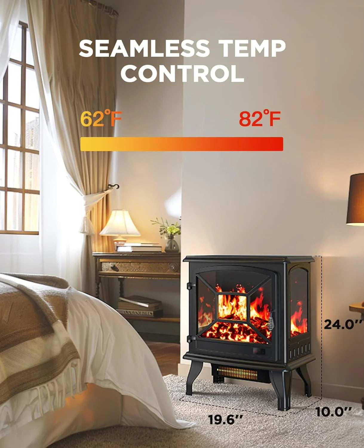 50" Smart Electric Fireplace 5300 BTU Heat Output, Ultra-Slim Wall-Mount or Built-In Electric Fireplace
