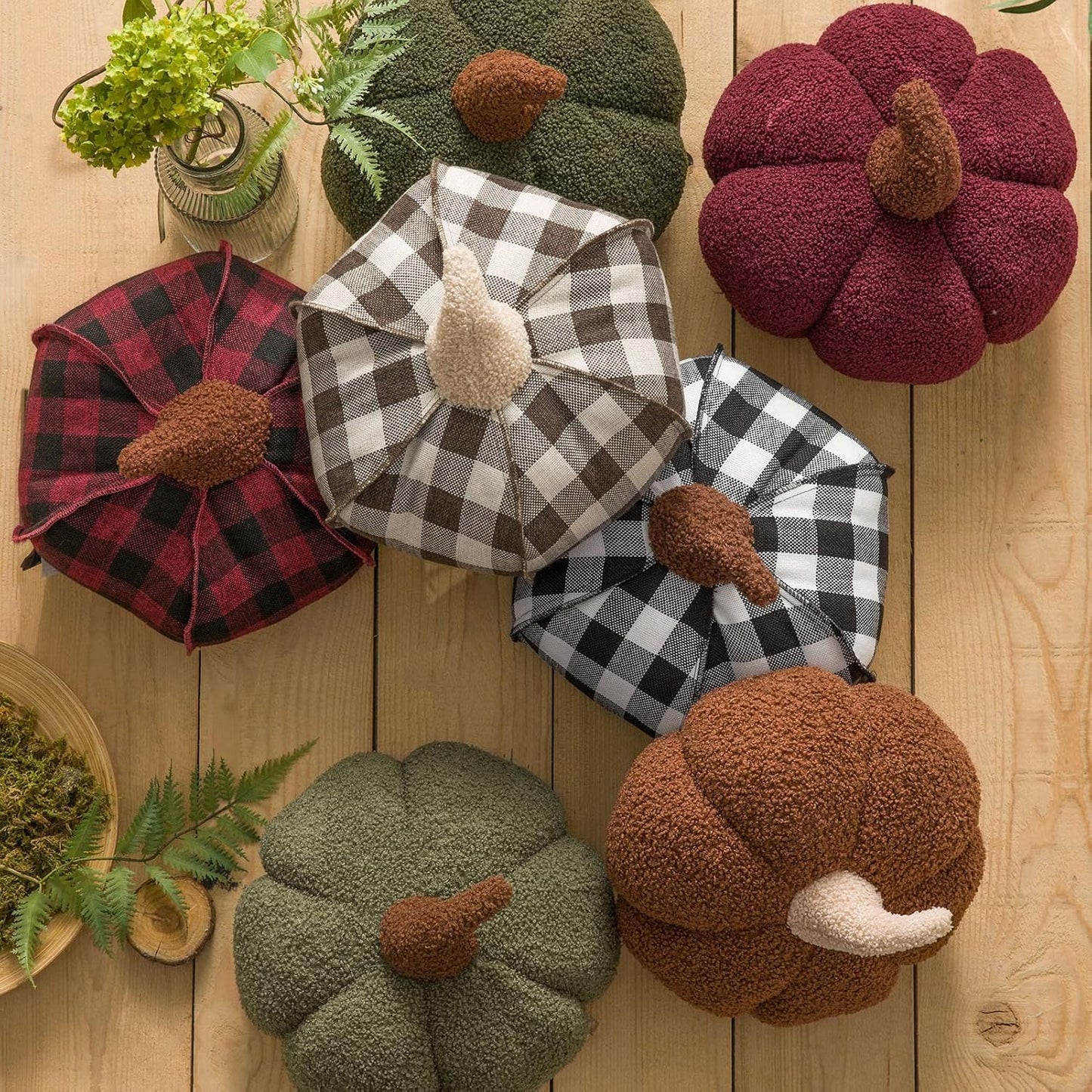 Teddy Fleece Pumpkin Throw Pillows