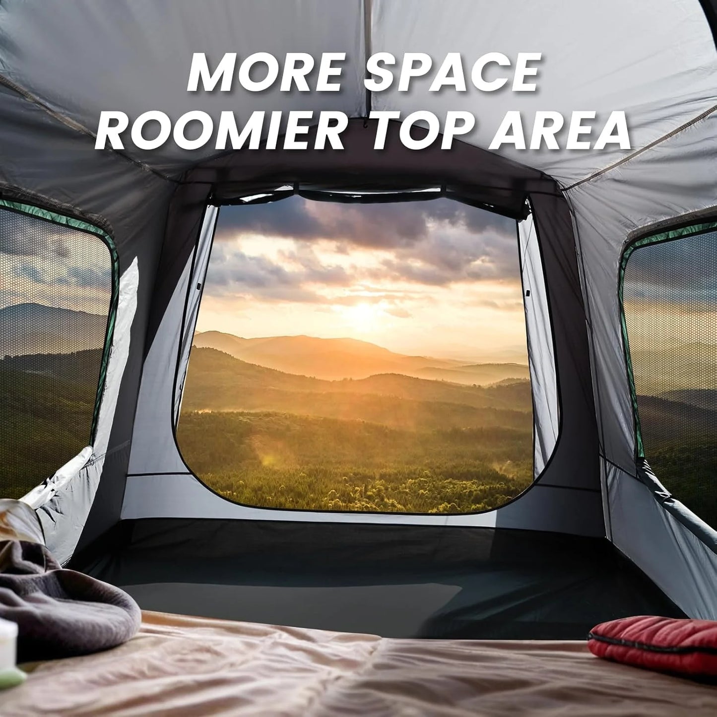 SUV Tent, 5-9 Person Rectangle Car Tent for Family, Waterproof & Windproof for Car Camping, Large Camping Tents with Storage Bag, SUV, Van, Jeep, Pickup 8FT L x 10.6FT W x 7.2FT H