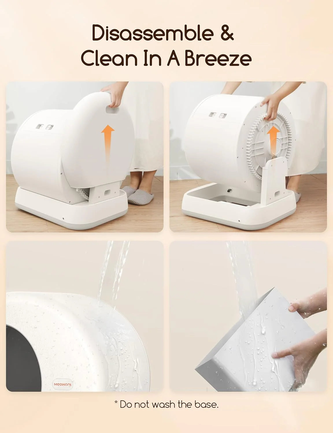 Self-Cleaning Cat Litter Box, Integrated Safety Protection Automatic Cat Litter Box for Multi Cats