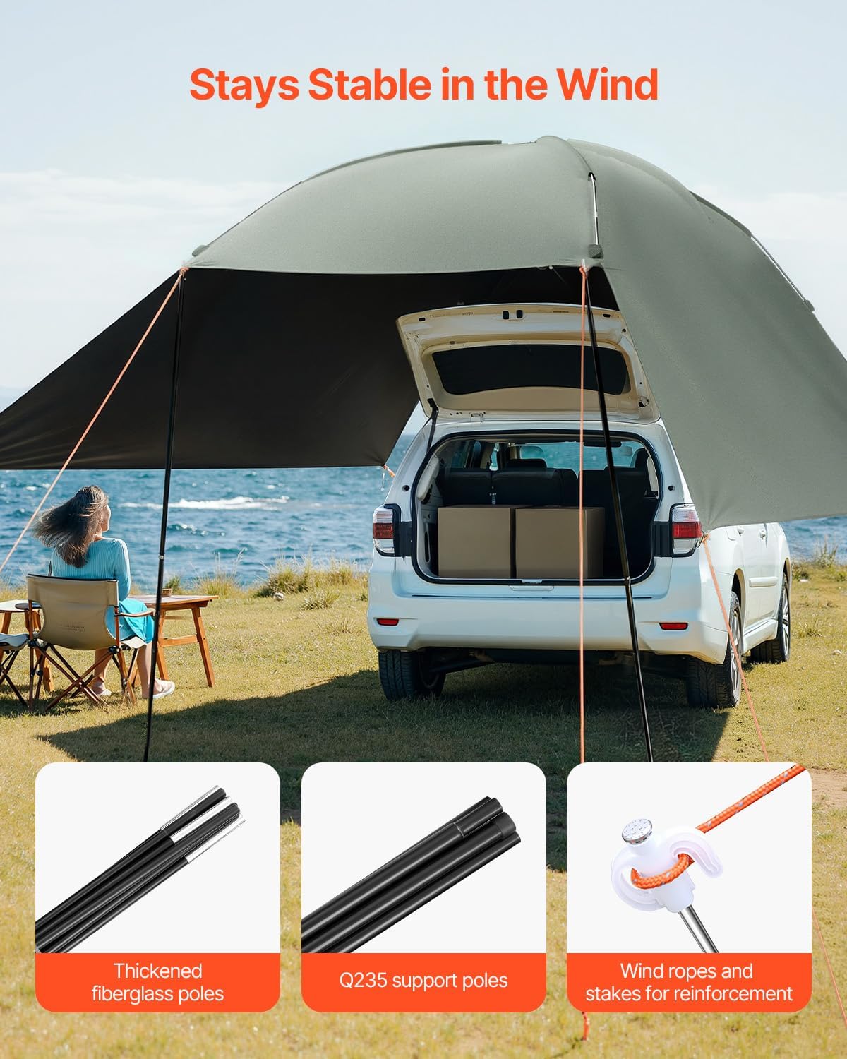 Awning Tent UV50+ Waterproof Canopy for Vehicles