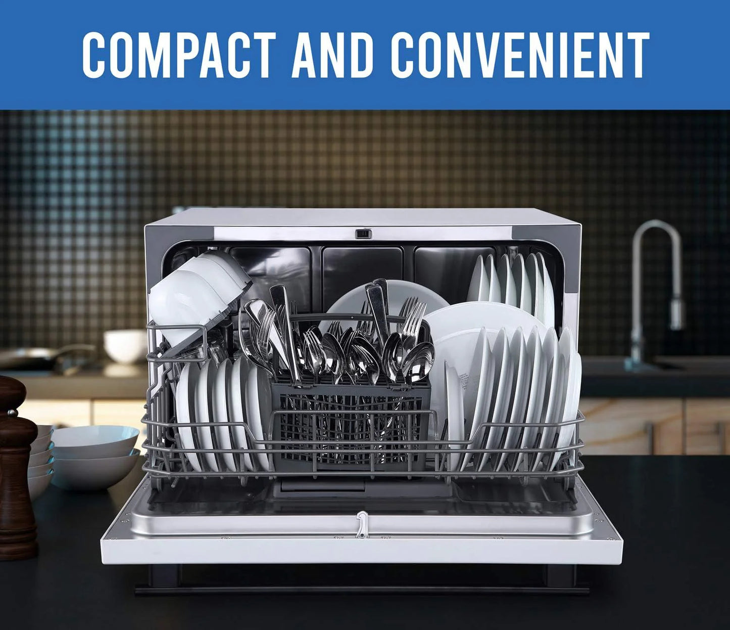 Farberware Compact 6-Station Dishwasher - Portable Mini Countertop Dishwasher