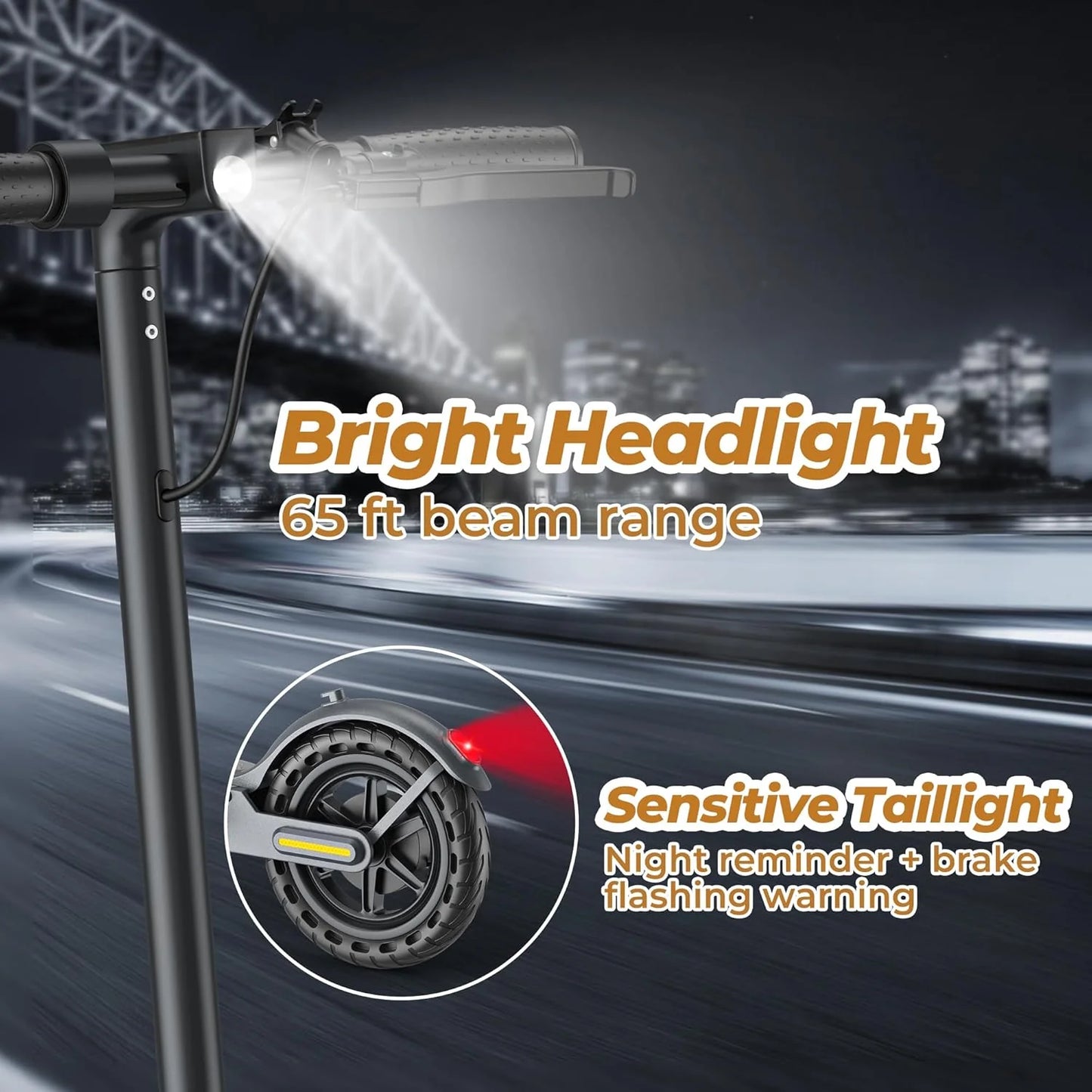 Electric Scooter, 350W/500W Motor, Top Speed 19/22 mph, Max 16/23/28Miles Ranges, Foldable E Scooter for Adults