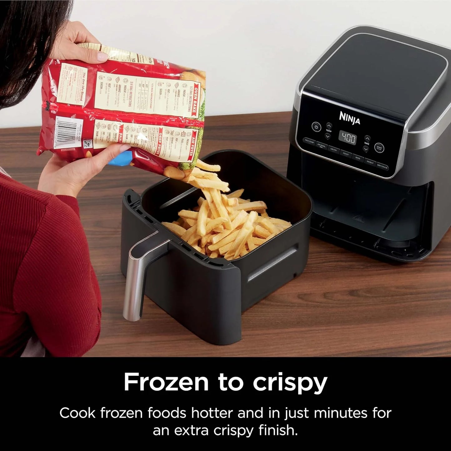 Ninja Air Fryer Pro XL 6-in-1 with 6.5 QT Capacity, Max Crisp, Air Fry, Air Roast, Bake, Reheat, Dehydrate, Max Crisp Technology with 450F, Nonstick Basket & Crisper Plate