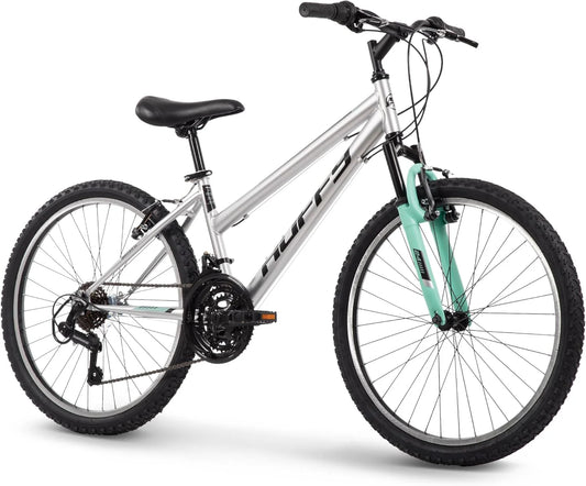 Huffy Stone Mountain Hardtail Mountain Bike for Boys/Girls/Men/Women, 20"/24"/26" Sizes, 6 or 21 Speed Shimano Twist Shifting, Front or Dual Suspension, Comfort Saddle, Sleek Colors