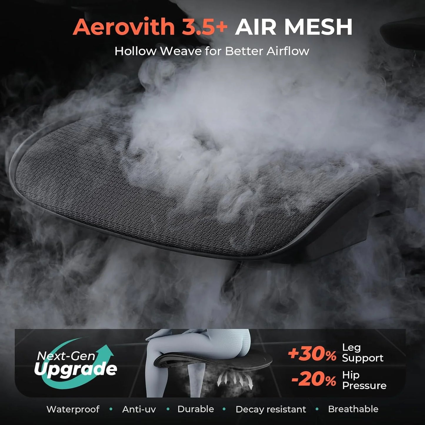 Ergonomic Mesh Office Chair with Adjustable Lumbar High Back Desk Chair 400 lbs