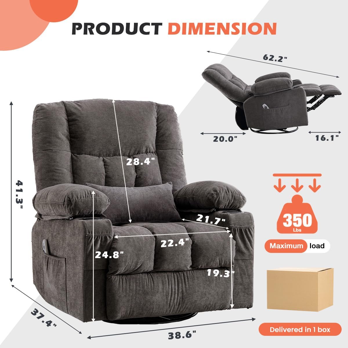 Recliner Loveseat with Cup Holders for Living Room