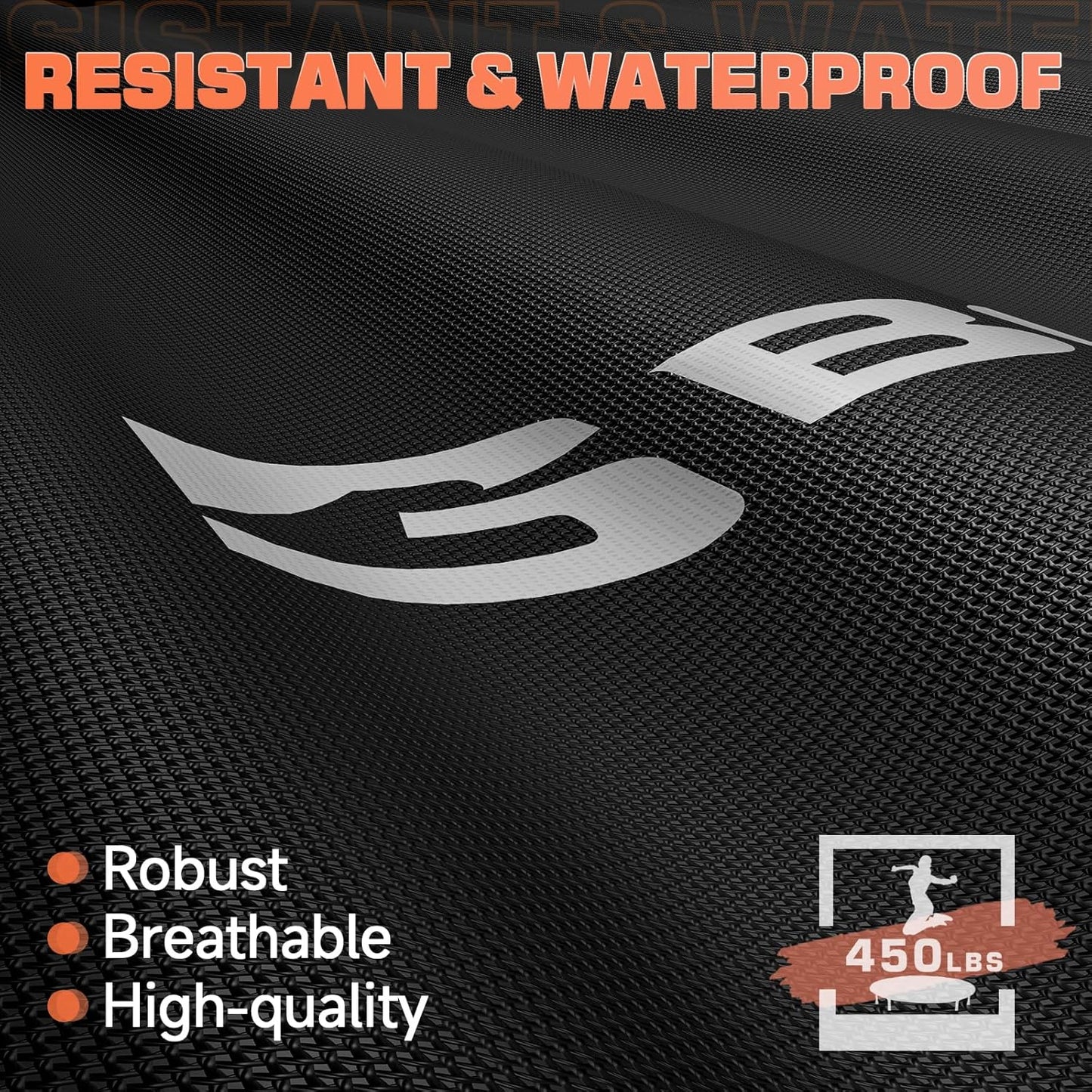 BCAN 450/550 LBS Foldable Mini Trampoline, 40"/48" Fitness Trampoline with Bungees, U Shape Adjustable Foam Handle, Stable & Quiet Exercise Rebounder for Adults Indoor/Outdoor Workout