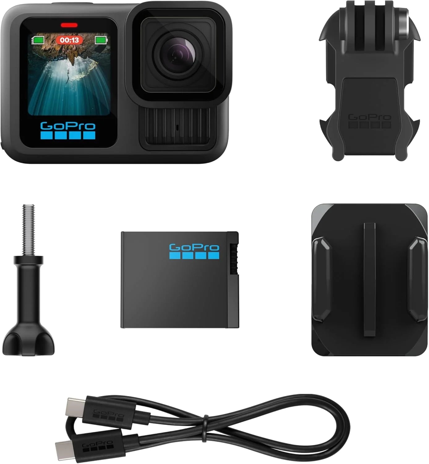 Black - Waterproof Action Camera with 5.3K60 Video, 27MP Photo + Compatability with HB-Series Lenses