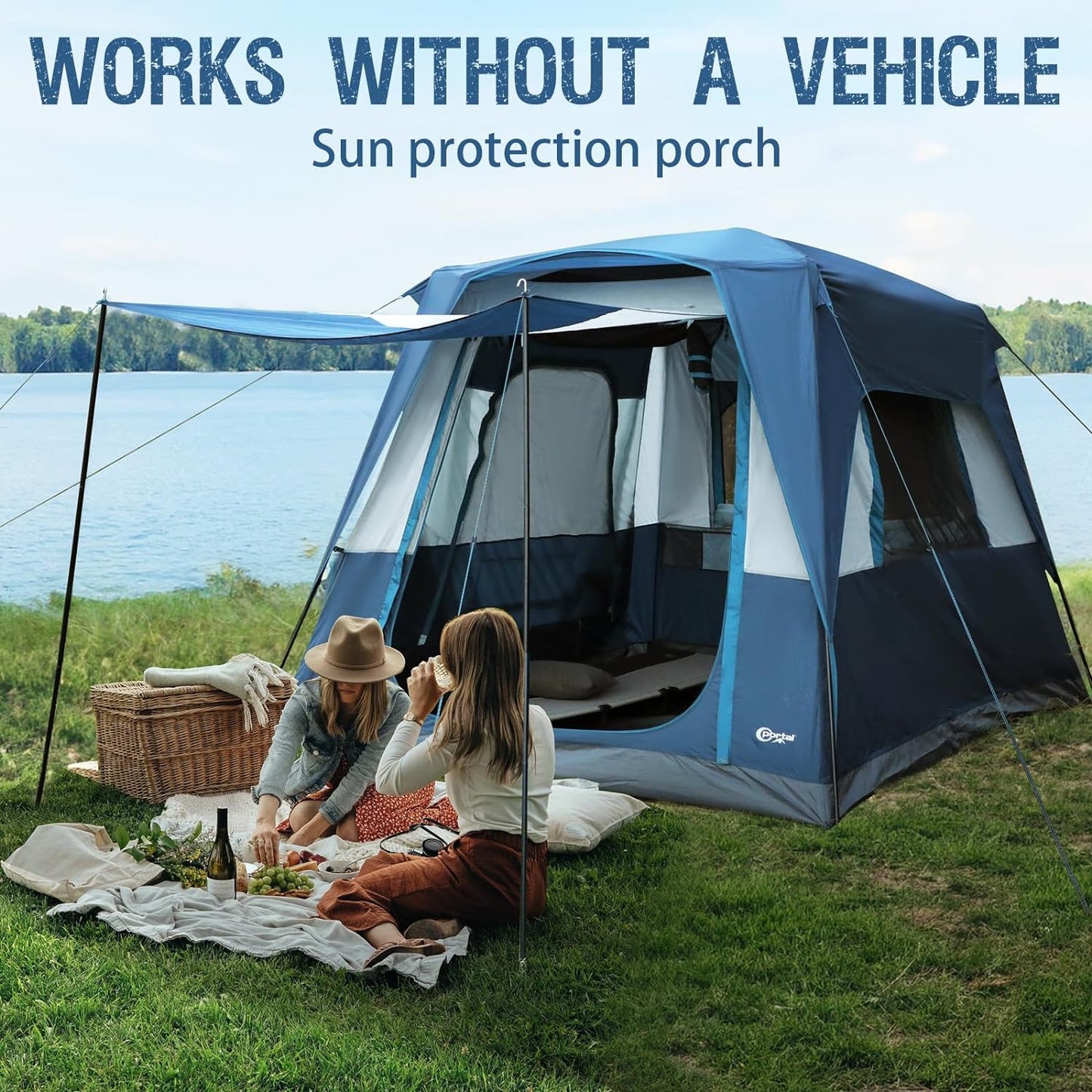 Portal 5-Person SUV Tent with Porch, 2-in-1 Car Camping Tent, Water-Resistant & Windproof, Trunk Tent with 2 Doors for Travel & Outdoor Adventures