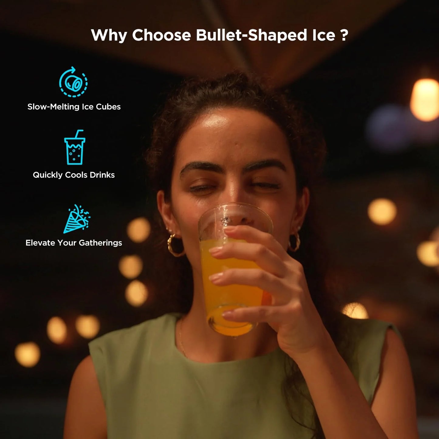 GoveeLife Smart Ice Maker Countertop, Portable Ice Machine with Voice Control, 9 Ice Cubes in 6 Minutes 3 Sizes, 26lbs/24Hrs, Self Cleaning RGB Lights, Quiet Ice Maker with Scoop for Kitchen Black