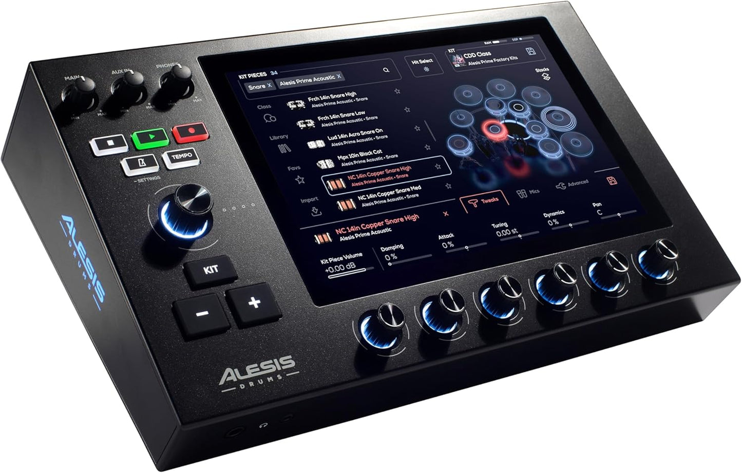 Alison Strata Prime Electronic Drum Set with Touch Screen Dual Area Grid Head