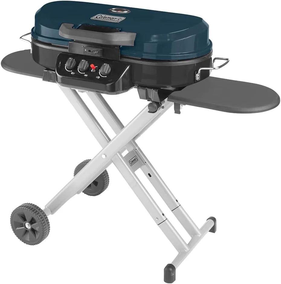 RoadTrip 285 Portable Stand-Up Propane Grill with 3 Adjustable Burners & Instastart Ignition, 20,000 BTUs of Power for Outdoor Cooking, Camping, Tailgating, Grilling, BBQs, & More