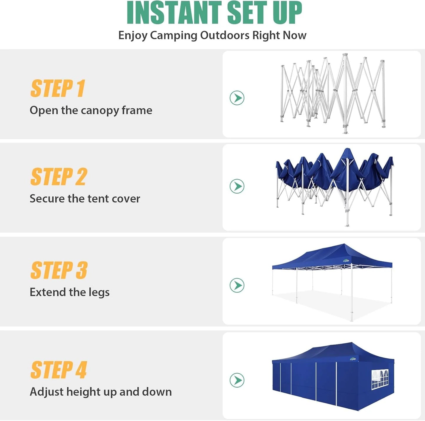 COBIZI 10x20 Heavy Duty Pop up Canopy Tent with 6 sidewalls Easy Up Commercial Outdoor Canopy Wedding Party Tents for Parties All Season Wind & Waterproof Gazebo with Roller Bag,Black(Frame Thickened)