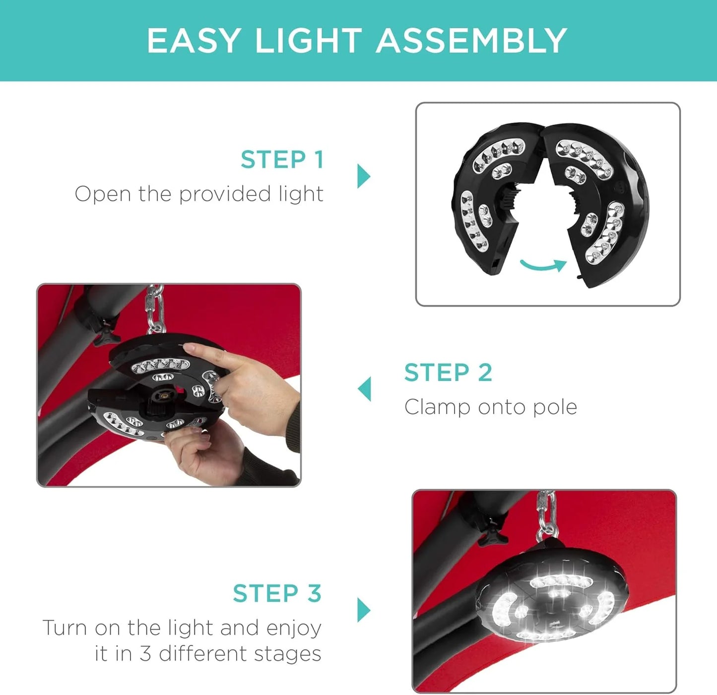 Best Choice Products Outdoor Hanging Curved Steel Chaise Lounge Chair Swing w/Built-in Pillow and Removable Canopy - Teal