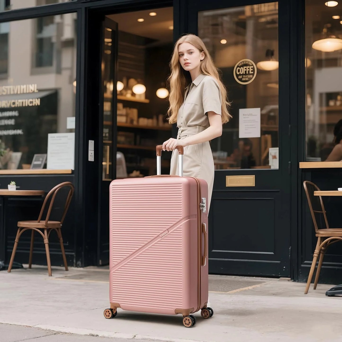 5-Piece Luggage Set with Spinner Wheels, Hard-Shell ABS Luggage Set with Tsa Lock, Lightweight Hard-Shell Waterproof Travel Case, Unisex, Gray