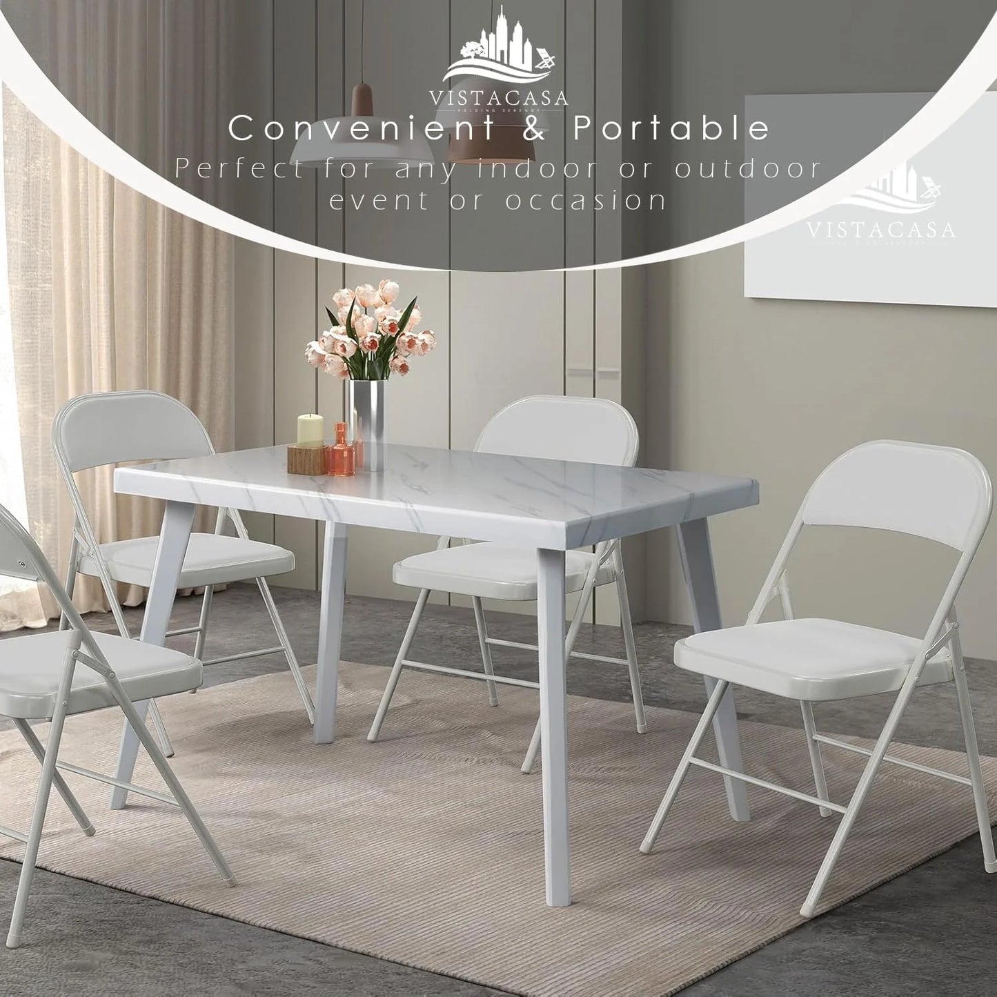 6 Pack Black Folding Chairs with Leather Chairs for Indoor and Outdoor Events Office Wedding Party Upholstered Chairs