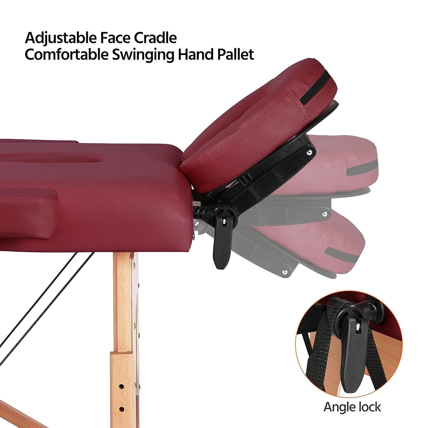 Yaheetech Massage Table Portable Lash Beds Spa Bed Massage Couch Foldable Spa Tables Adjustable 2 Fold with Non-Woven Bag 24 inch, Black