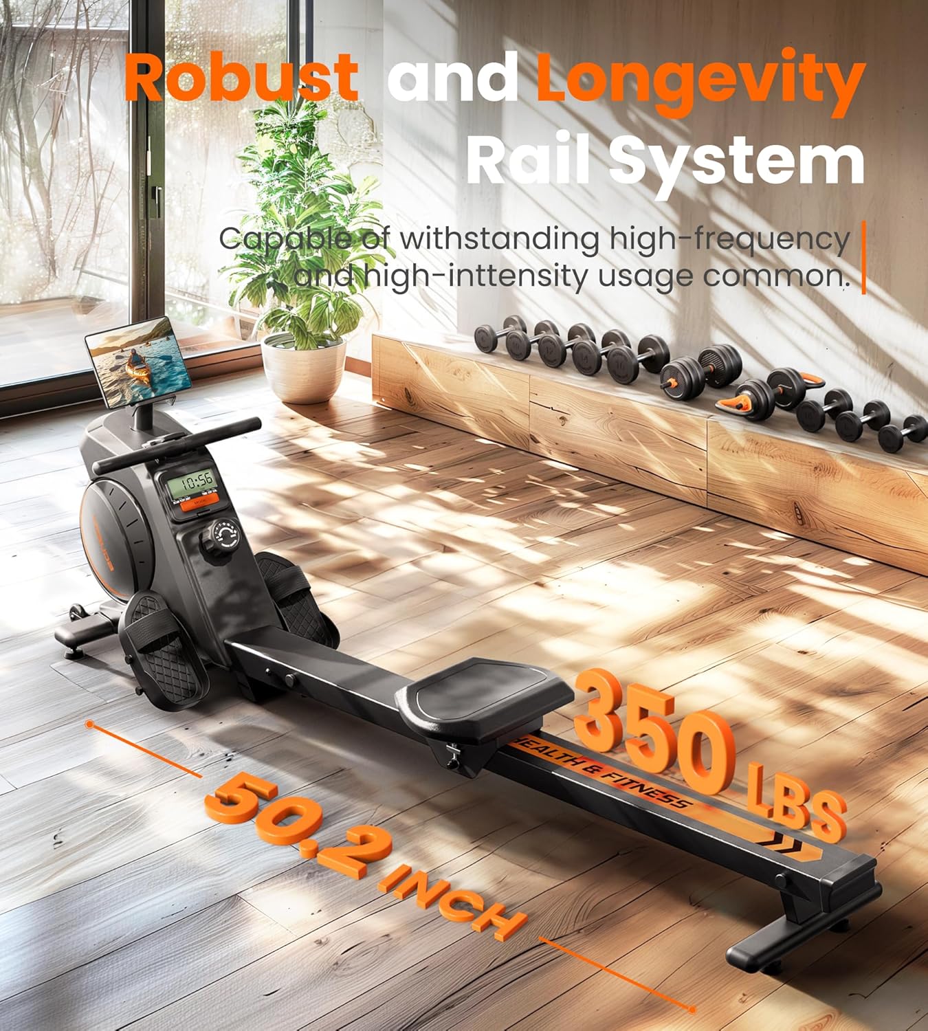 YOSUDA Home Magnet/Water Resistance Rowing Machine Support Bluetooth and Applications