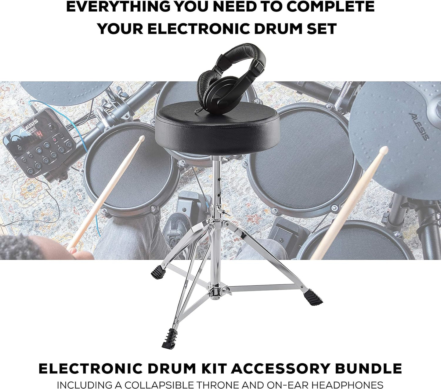Alesis Turbo Mesh Kit - Electric Drum Set with Over 100 Sounds Mesh Drum Pad
