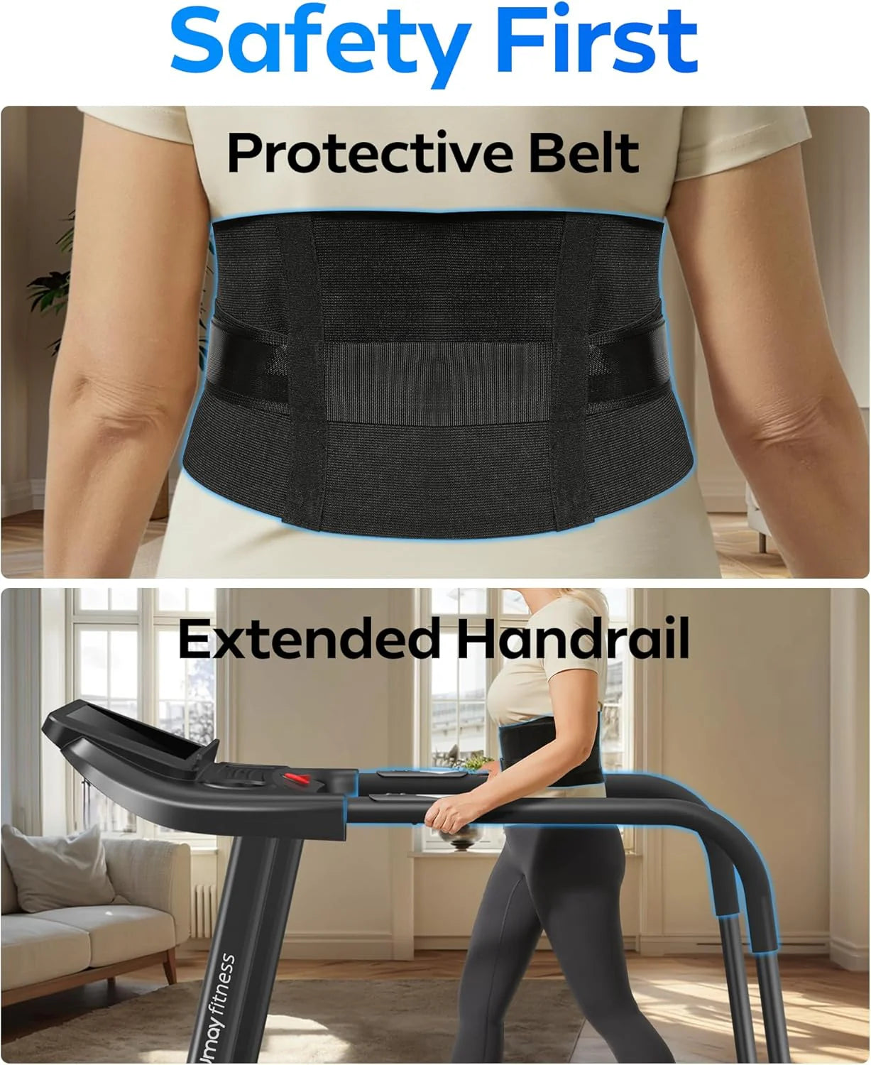 UMAY household folding tilt treadmill with heart rate sensor Low noise