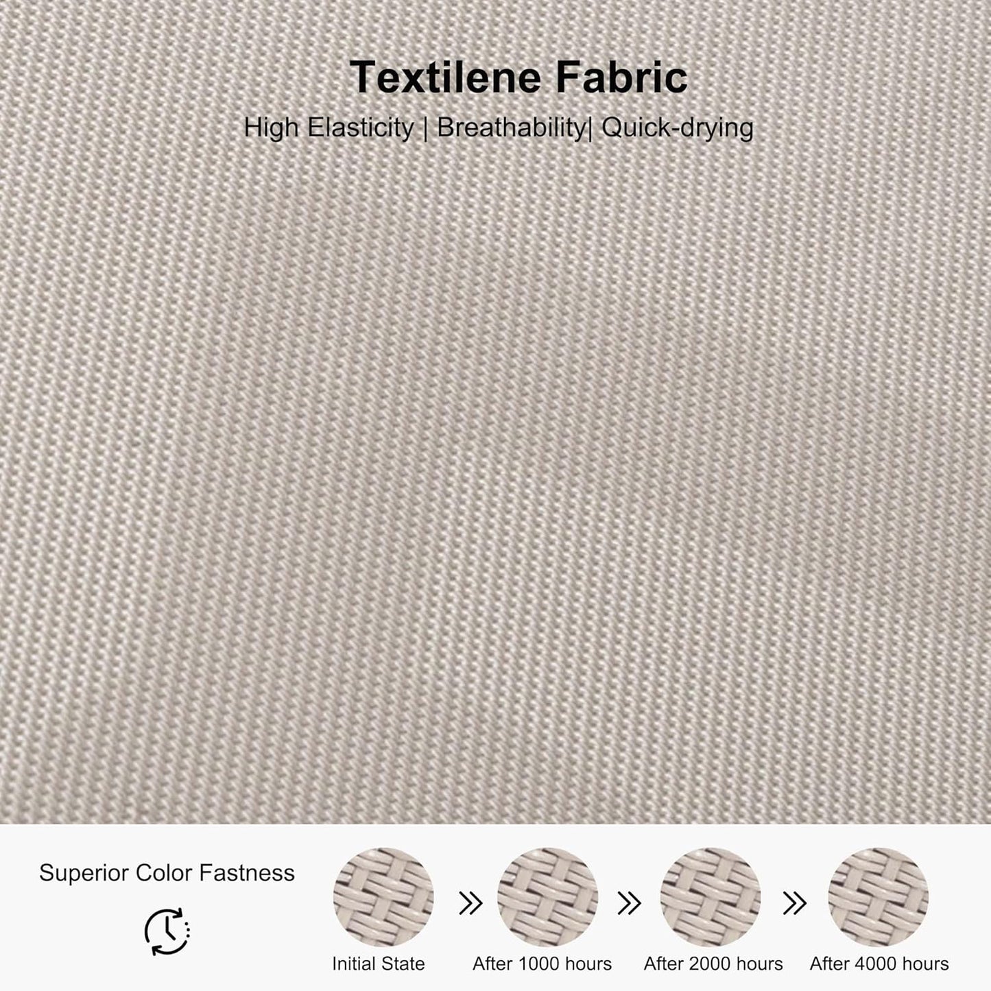 PURPLE LEAF Patio Tanning Lounge Chair Set with Face Down Hole Outdoor Aluminum Adjustable Reclining Chairs Wheels Pillows and Table for Poolside Beach Sunbathing Lounger, Beige