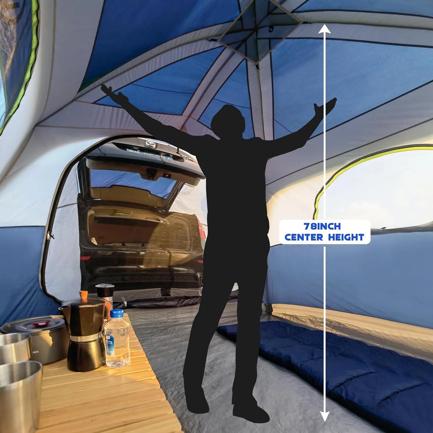 SUV Tent for Camping, 6-Person SUV Tailgate Tent - Easy Set Up with Rainfly