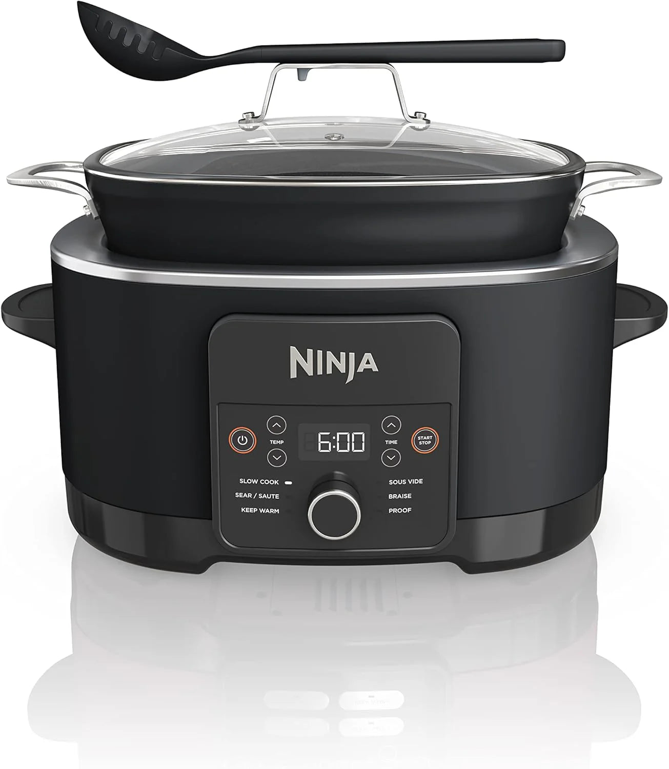 Ninja Slow Cookers 8.5-Quart Multi-Cooker with Dutch oven, steamer, glass lid with integrated spoon, nonstick and oven-safe pot