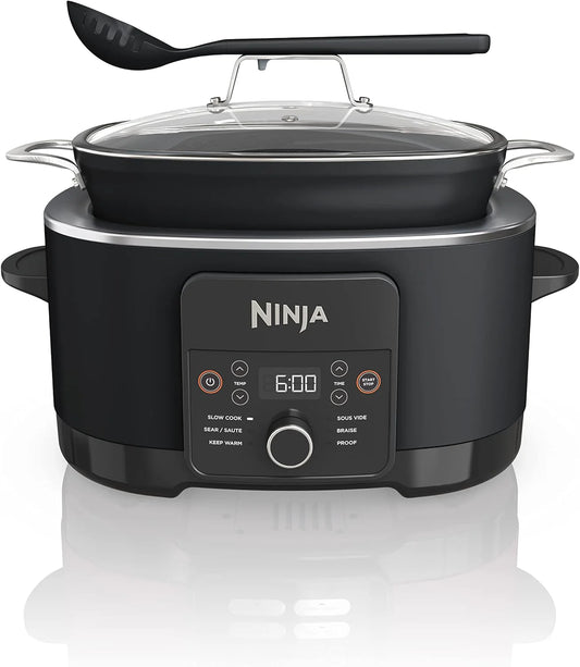 Ninja Slow Cookers 8.5-Quart Multi-Cooker with Dutch oven, steamer, glass lid with integrated spoon, nonstick and oven-safe pot