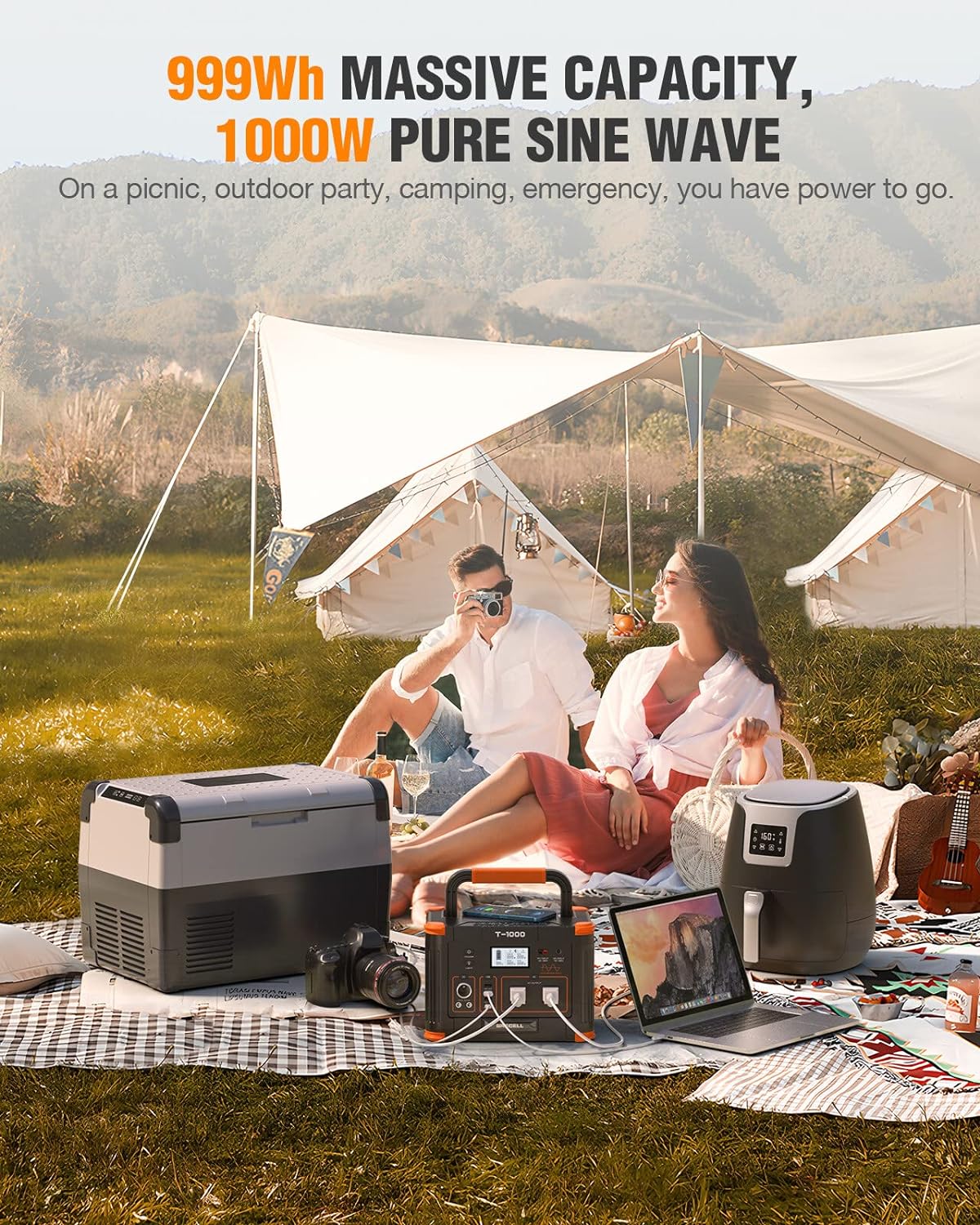 Portable Power Station 300W (Peak 600W),230.88Wh Solar Generator with 60W USB-C PD Output, 110V Pure Sine Wave AC Outlet Backup Lithium Battery for Outdoors Camping Travel Home Blackout