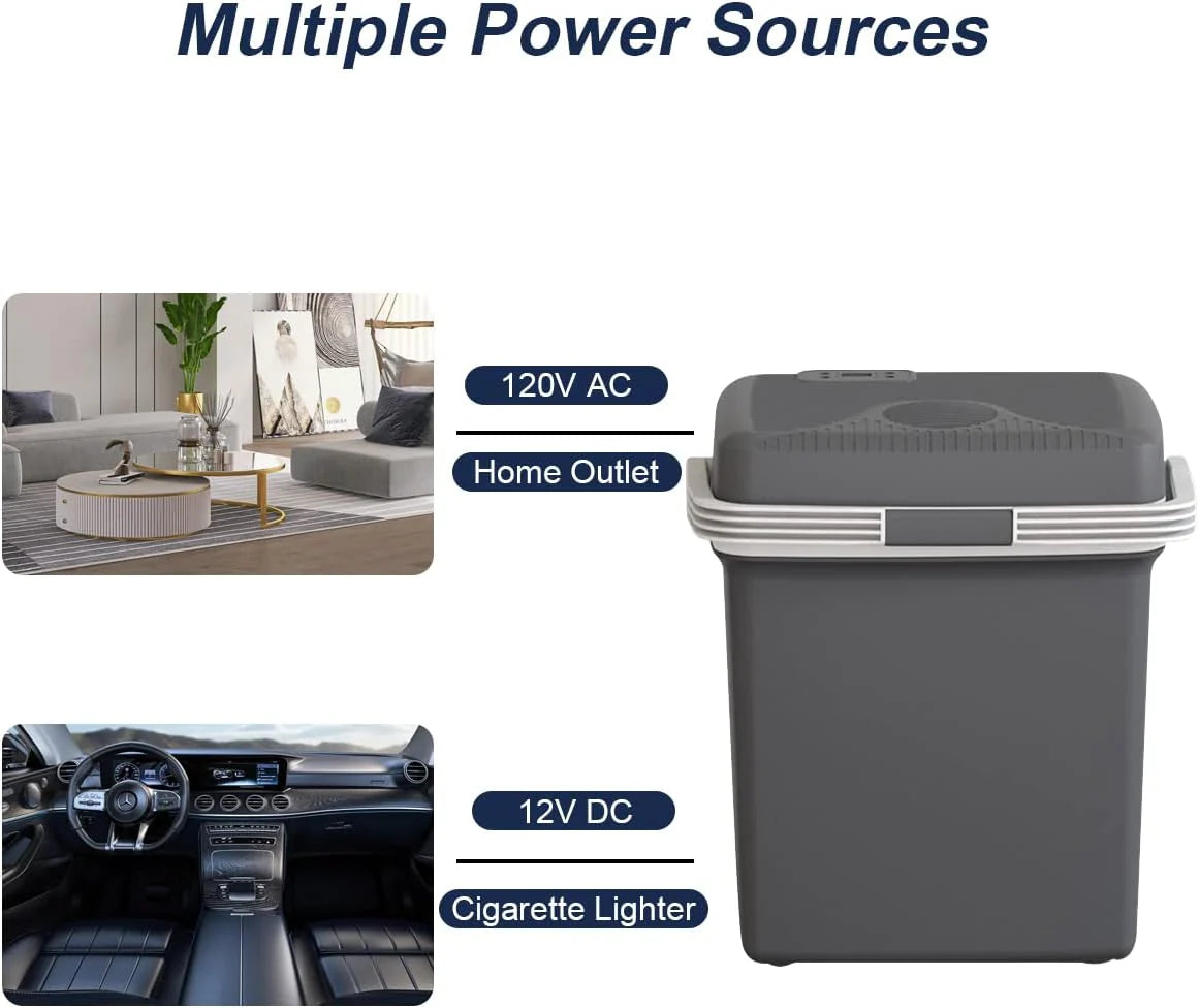 Electric Cooler & Warmer28QT/26L, Portable Car Fridge (48℉~139℉), Car Cooler Plug in, Electric Car Coolers for Vehicles AC/DC,12V Refrigerator for Car, Travel, Camping,Truck