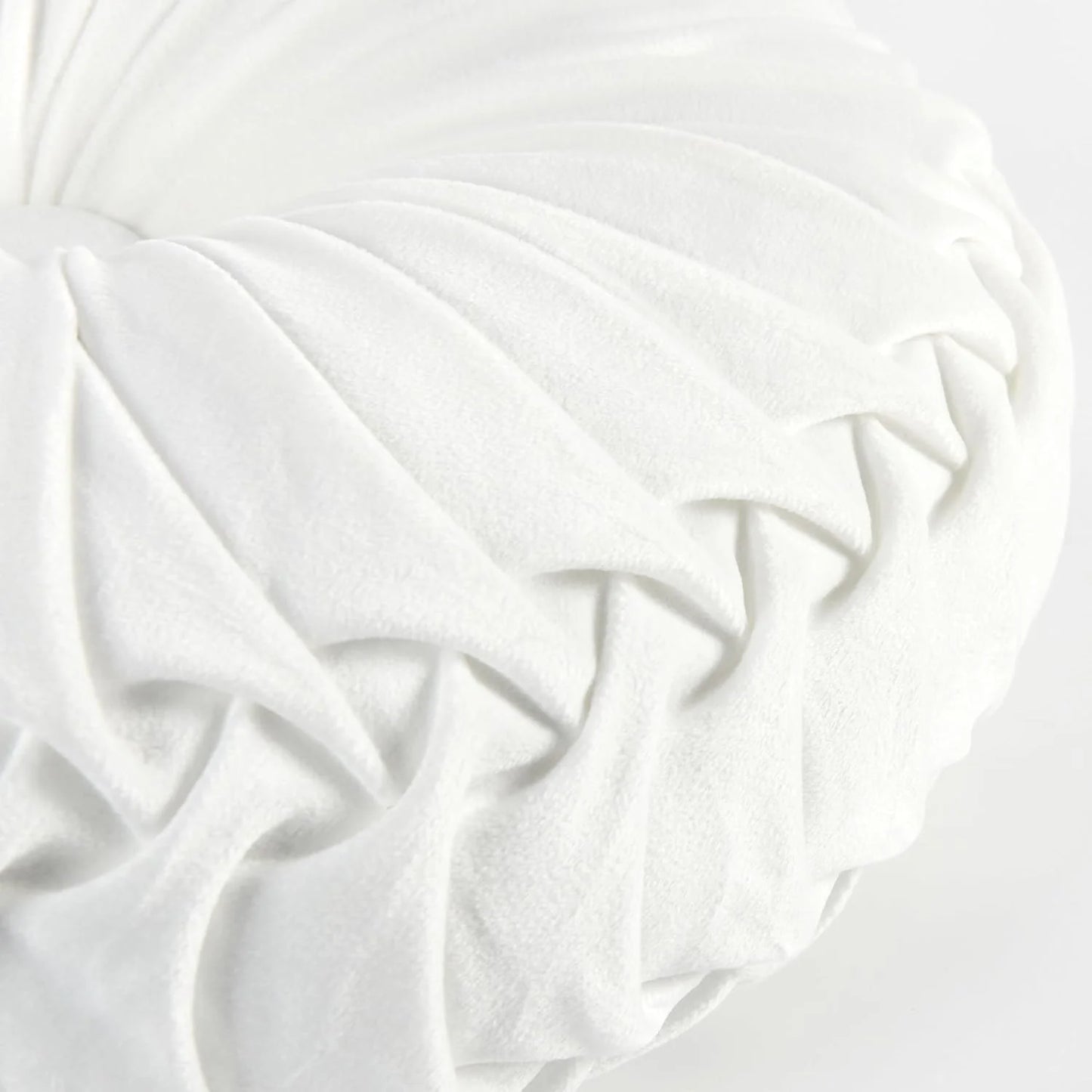 Set of 2 Decorative Round Pleated Throw Pillows