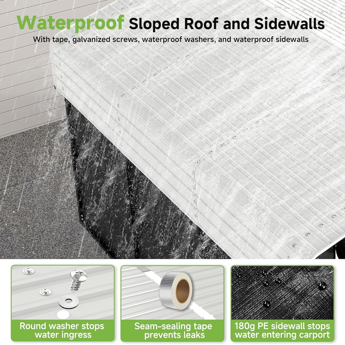 10'x15' Heavy Duty Metal Carport, Outdoor Garage Car Shelter Shade with Heavier Frame