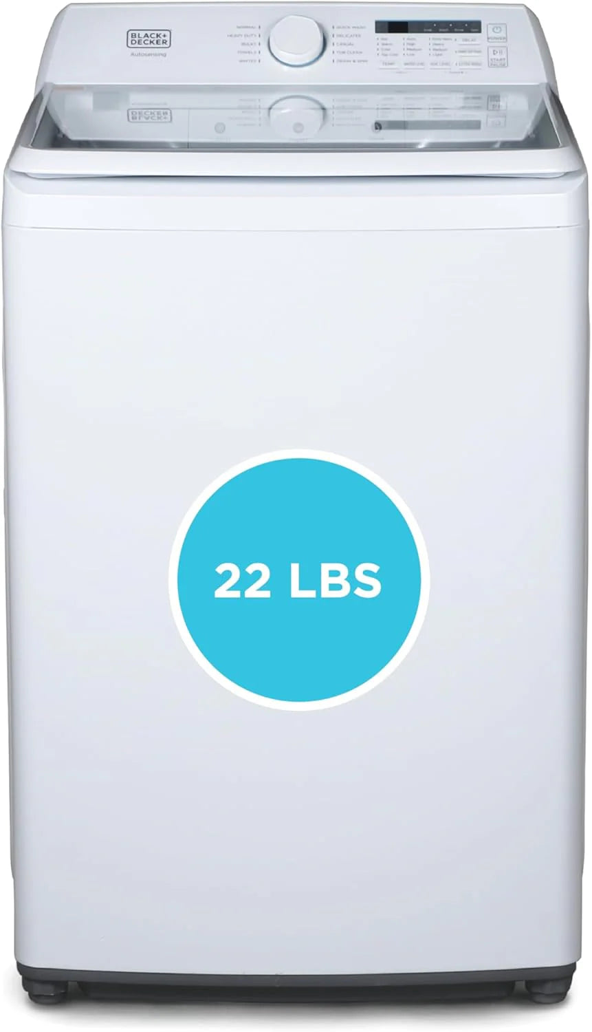 Portable Washer 6.6 lb. Capacity Washing Machine for Homes & Apartments 5 Wash Cycles Quick Connect Sink Adapter and Drain Hose Included Transparent Lid